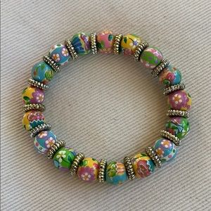 Angela Moore hand painted beaded bracelet